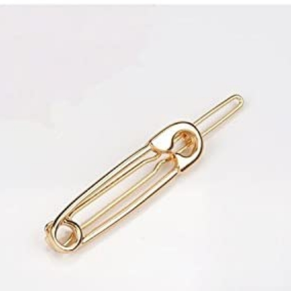 Brandy Melville Gold Metal Safety Pin Hair Clip - Picture 2 of 4